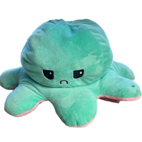 Large Flippy Octopus Emotion Plush Pink/Blue - Picture 3 of 6
